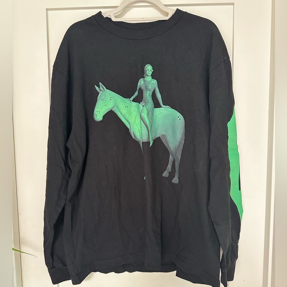 Beyonce Official Renaissance World Tour 2023 L/S Shirt Chroma Green Horse XL